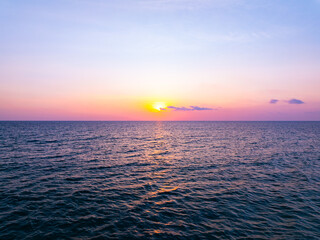 Fototapeta premium Landscape Sunset sky,Nature beautiful Light Sunset or sunrise over sea surface