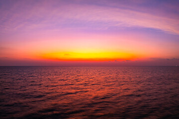 Landscape Sunset sky,Nature beautiful Light Sunset or sunrise over sea surface