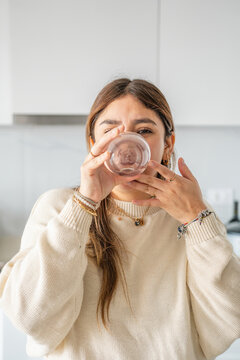 Woman drinking water