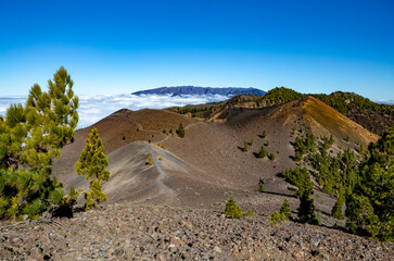 Volcanic landscape along Ruta de los Volcanes, Cumbre Vieja, Island La Palma, Canary Islands, Spain, Europe.