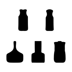 Drink bottle silhouette vector set