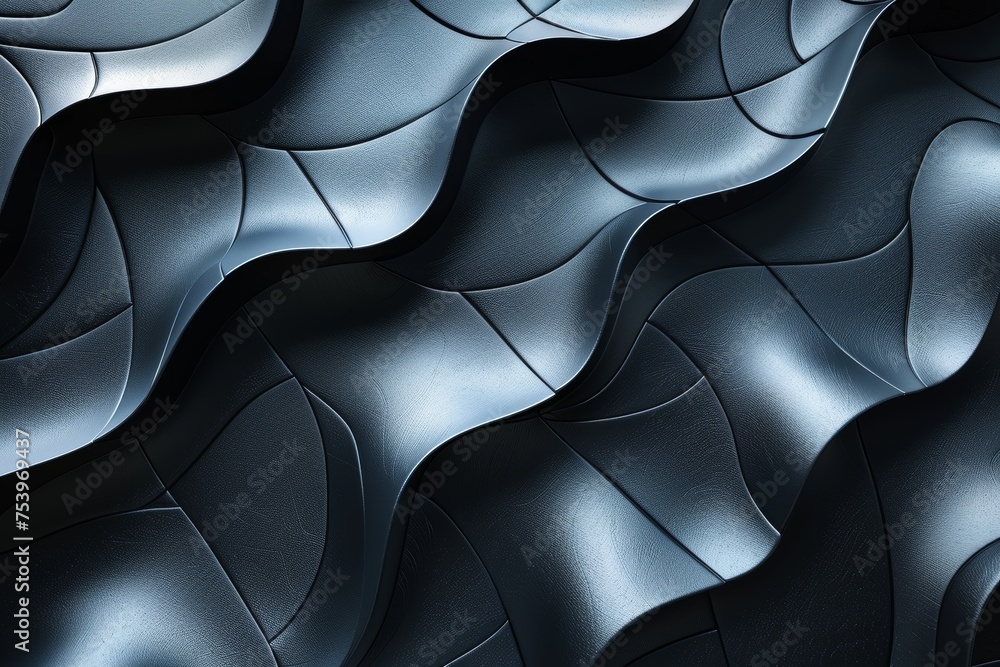 Aufkleber a visually captivating image of a seamless pattern with ripple effect in a dark blue, almost metalli