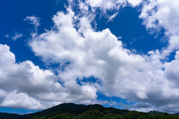 Beautiful blue sky white clouds nature environment background