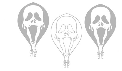 Helloween mask for celebrate. Helloween icon in line art style. Helloween mask icon for background. The mask for helloween celebration.. 