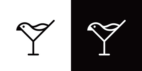 UntitleBird wine glass logo line style template design for brand or company and mored-1.eps