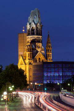 The Protestant Kaiser Wilhelm Memorial Church in Berlin. 