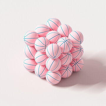 Pink Basketball Cube