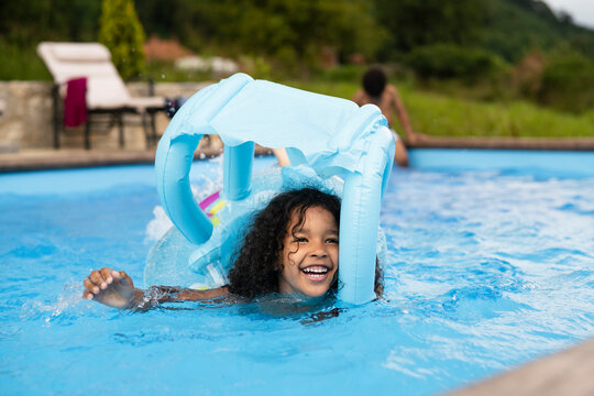 Girl in the swimming pool