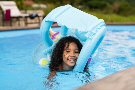 Girl in the swimming pool