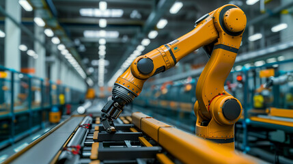 automation robot arms machines in intelligent factory industries