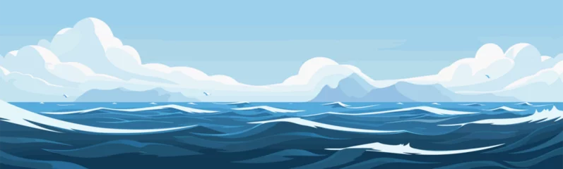 Fotobehang calm ocean isolated vector style © Zaharia Levy