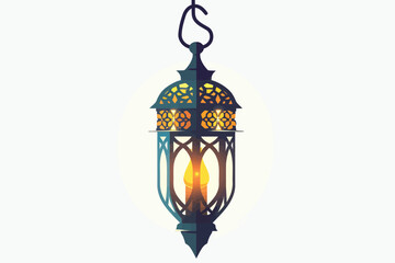 Eid Mubarak lamp isolated vector style