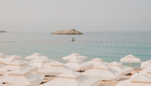 parasols on beach