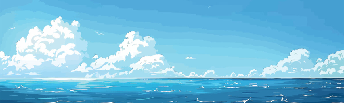 calm ocean isolated vector style