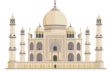 Fototapeta na wymiar Taj Mahal isolated vector style
