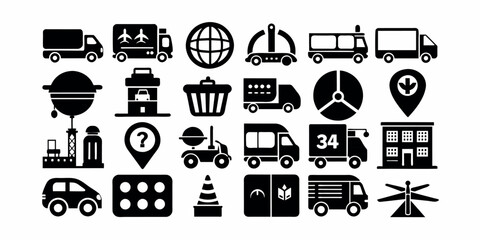 Transport icons set
