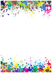 インク飛び散りカラフルフレーム