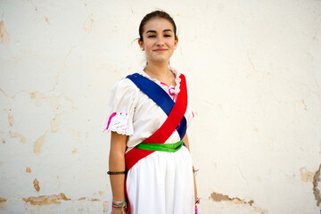 Portrait of girl in traditional regional dress