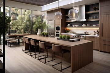 Contemporary Californian Kitchen Concepts: Island Seating Options