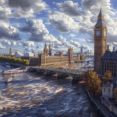Big Ben and Houses of Parliament, London, UK
