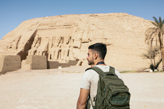 Traveling man at the Temple of Abu Simbel
