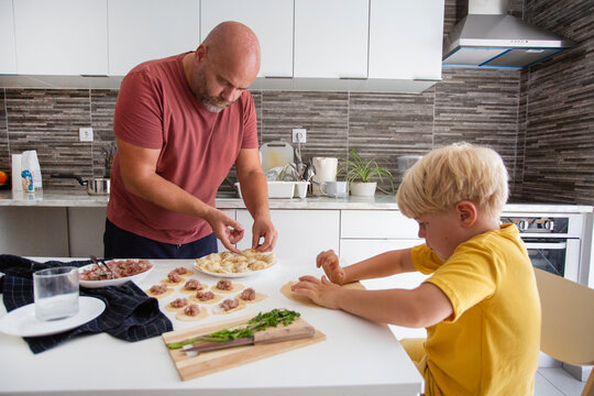 cooking meat dumplings