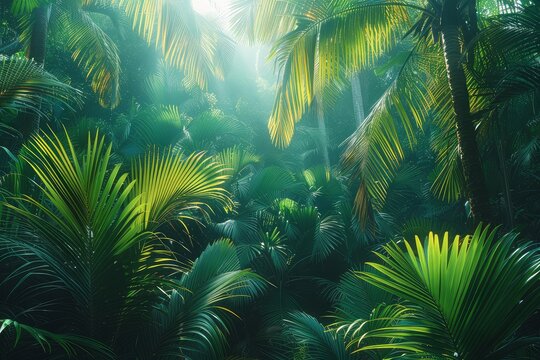 photo of jungle of palm trees 