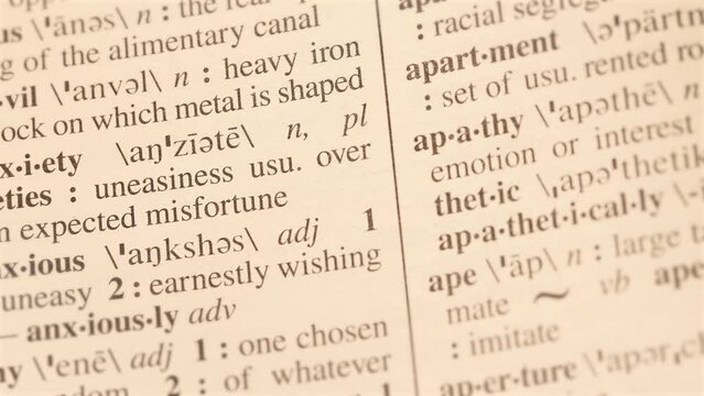 15 anxiety word definition page text letters on dictionary