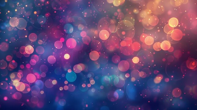 Colorful abstract bokeh effect with soft light and a retro flair