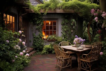 Enchanted Old-World Cottage Garden Patio: Discover the Hidden Whimsical Details