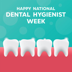 National Dental Health Week. Luminous teeth. perfect for cards, banners, posters, social media and more. 