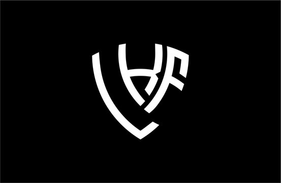 LKF creative letter shield logo design vector icon illustration