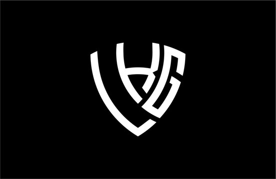 LKG creative letter shield logo design vector icon illustration