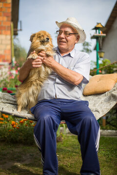 relaxing olderly man