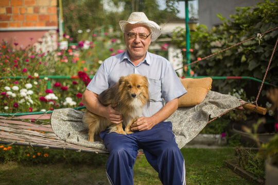 relaxing olderly man