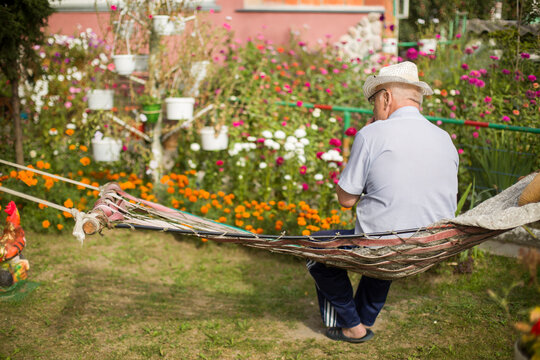 relaxing olderly man