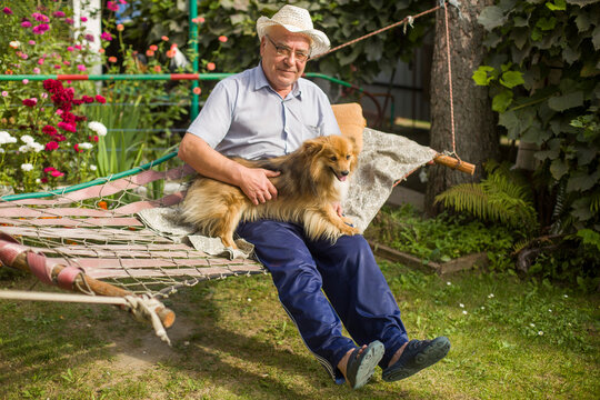 relaxing olderly man