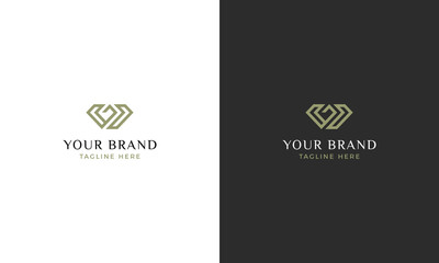 Monogram g diamond shape luxury logo template for fashion beauty jewelry feminine bussines
