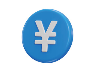 yen coin icon 3d rendering vector illustration
