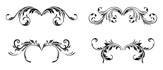 floral calligraphic element