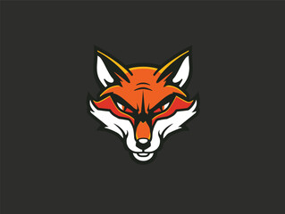 Obraz premium Carnivore Felidae art Fox head on black poster showcasing whiskers, snout, tail