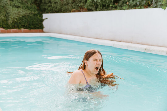 Dipping in the cold pool water