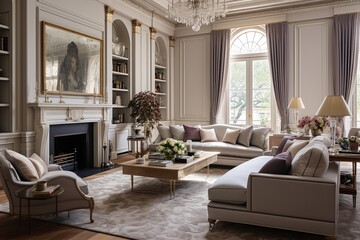 Georgian Townhouse Elegance: Luxurious Drapery in Formal Living Room Inspiration