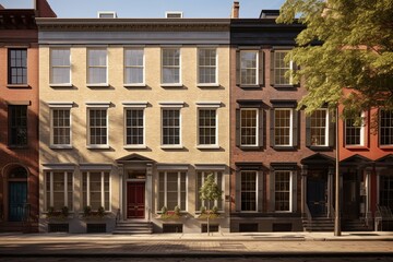 Fototapeta premium Preservation Efforts Revealed: Historic Facade Inspirations From Georgian Townhouses