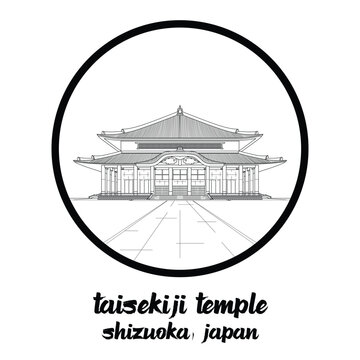 Circle Icon Taisekiji Temple. Vector illustration