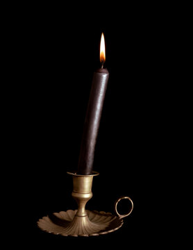 Vintage Candlestick with Black Candle