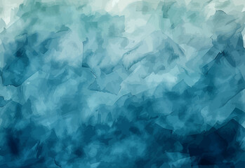 an abstract painting of blue and white colors - obrazy, fototapety, plakaty