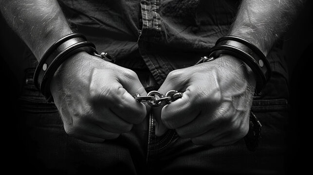Man in handcuffs. generative ai