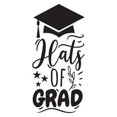 Hats of Grad Vector Design on White Background
