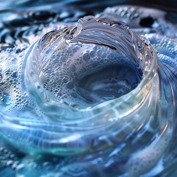 Closeup on the swirling water of a washing machine
